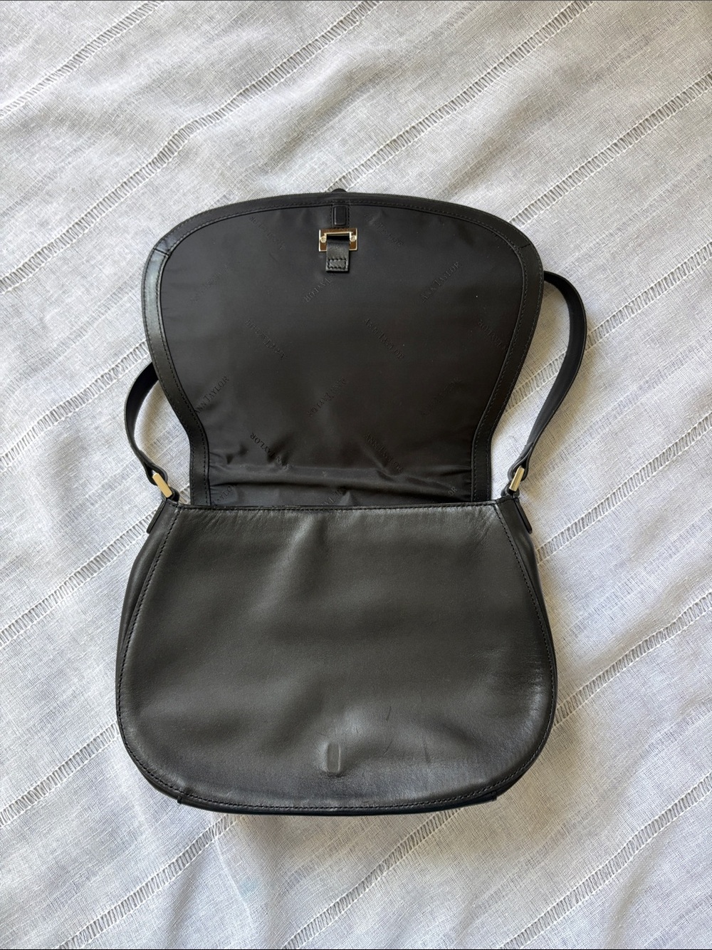 Ann Taylor Classic Black Leather Shoulder Bag - Picture 7 of 14
